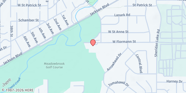 Map showing Meadowbrook Elementary at 3125 West Flormann Street, Rapid City, SD