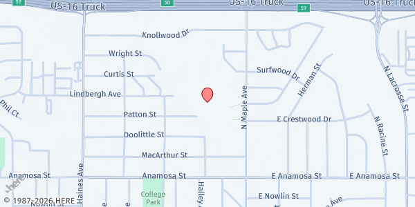 Map showing North - Food Distribution Center at 1501 N Maple Ave, Rapid City, SD