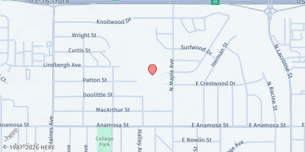 Map showing North Middle School at 1501 North Maple Avenue, Rapid City, SD