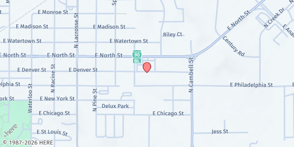 Map showing Oaye Luta Okolakiciye Pantry at 937 E. North St. Suite 401, Rapid City, SD