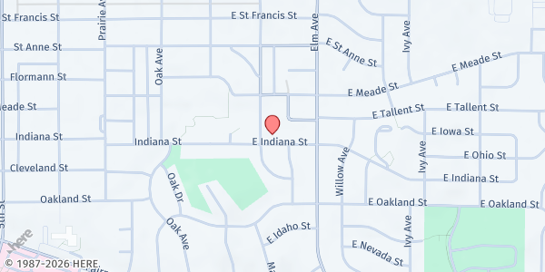 Map showing Open Heart United Methodist Church at 202 E Indiana St, Rapid City, SD
