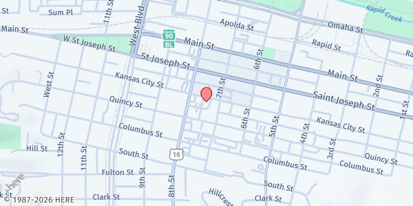 Map showing RV Ministry at 715 Kansas City St., Rapid City, SD