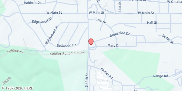 Map showing South Canyon Lutheran Church at 700 S 44th Street, Rapid City, SD