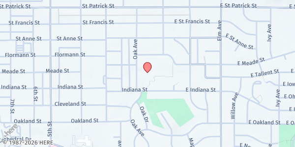 Map showing South Middle School at 2 Indiana Street, Rapid City, SD