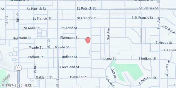 Map showing South Park Elementary at 207 Flormann Street, Rapid City, SD