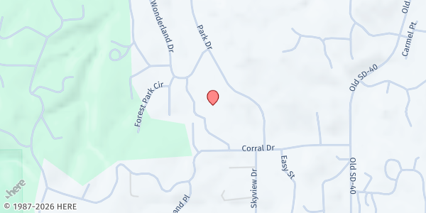 Map showing Southwest Middle School at 4501 Park Drive, Rapid City, SD