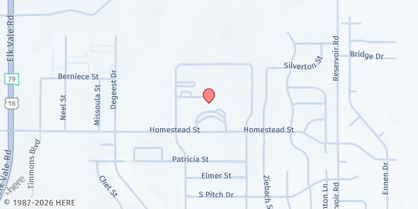 Map showing Valley View Elementary at 4840 Homstead St., Rapid City, SD