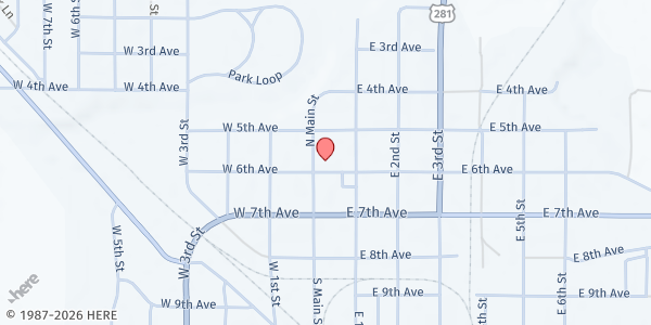 Map showing Freedom Church at 525 N Main St, Redfield, SD