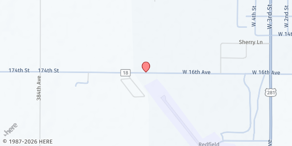 Map showing Redfield Senior Box Program at , Redfield, SD