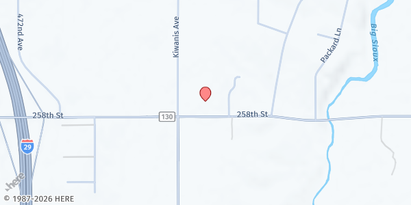 Map showing Renberg Elementary at 47260 258 St., Renner, SD
