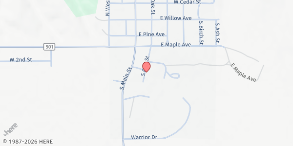 Map showing St. Francis Mission at 350 S Oak St, Saint Francis, SD