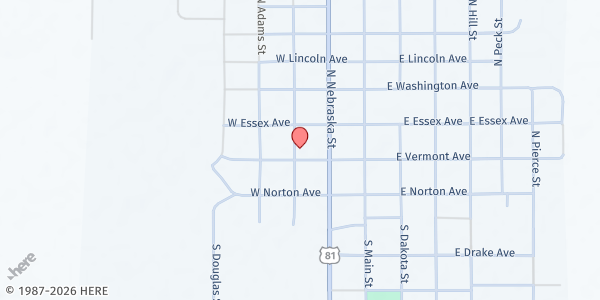 Map showing St Mary's Catholic Church at 330 Idaho St, Salem, SD