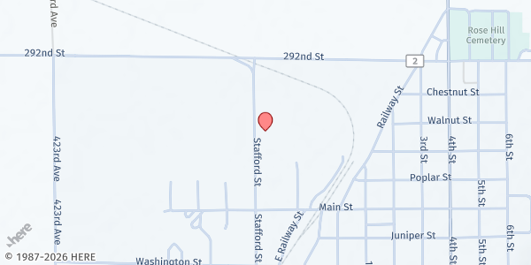Map showing Zion Lutheran Church at 321 Stafford St, Scotland, SD
