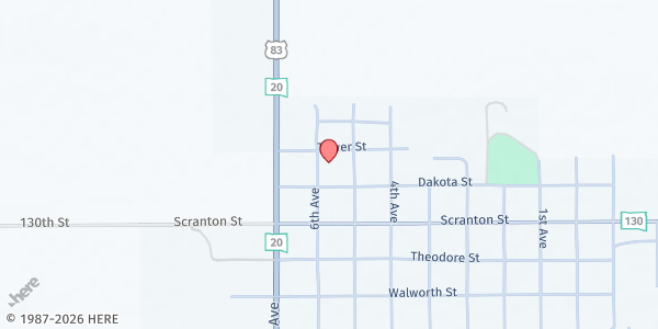 Map showing United Church of Christ - Selby at 308 Dakota St, Selby, SD