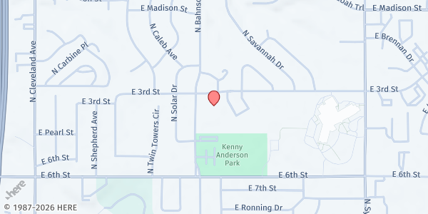 Map showing Anne Sullivan Elementary at 3701 E 3rd St., Sioux Falls, SD