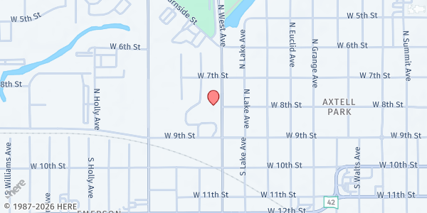 Map showing Axtell Park Middle School at 201 West Ave., Sioux Falls, SD