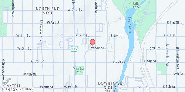 Map showing Church on the Street at 515 North Main Avenue, Sioux Falls, SD