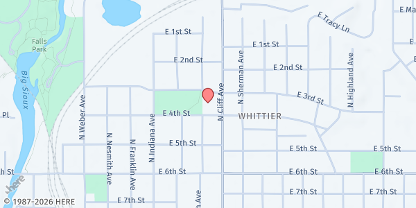 Map showing Feeding SD at Faith Lutheran Church at 601 N Cliff Ave., Sioux Falls, SD