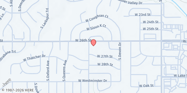Map showing Feeding SD at Good News Church at 1800 S Valley View Rd, Sioux Falls, SD