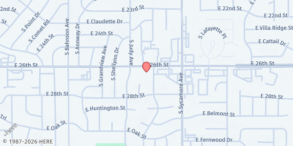 Map showing Feeding SD at Hillcrest Church at 4301 E 26th St., Sioux Falls, SD