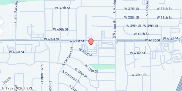 Map showing Feeding SD at Peace Lutheran Church at 5509 W 41st St., Sioux Falls, SD