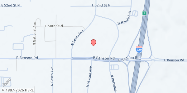 Map showing Feeding SD at Sanford Business Center at 2200 E Benson Rd., Sioux Falls, SD