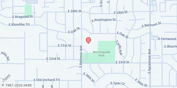 Map showing Harvey Dunn Elementary at 2400 South Bahnson Ave., Sioux Falls, SD