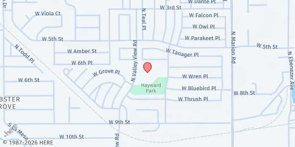 Map showing Hayward Elementary at 400 N Valley View Rd, Sioux Falls, SD