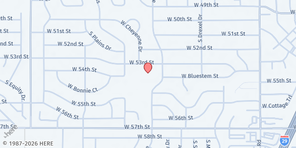 Map showing John F. Kennedy Elementary at 4501 Holbrook Ave., Sioux Falls, SD