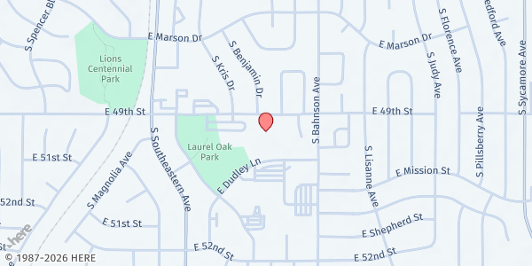 Map showing John Harris Elementary at 3501 East 49th St., Sioux Falls, SD