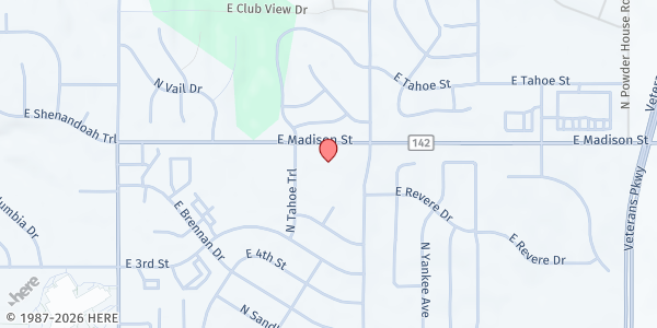 Map showing Messiah New Hope Lutheran at 5001 E Madison, Sioux Falls, SD