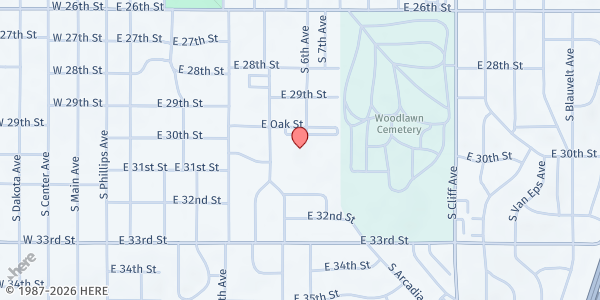 Map showing Patrick Henry Middle School at 2200 South 5th Ave., Sioux Falls, SD