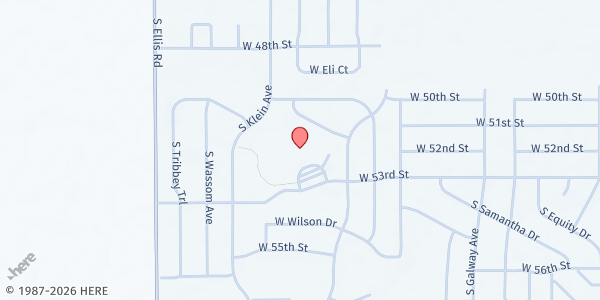 Map showing R.F. Pettigrew Elementary at 7900 W 53rd St., Sioux Falls, SD