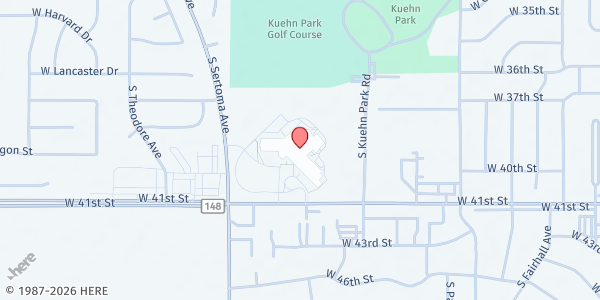 Map showing Roosevelt High School at 6600 W 41 St, Sioux Falls, SD