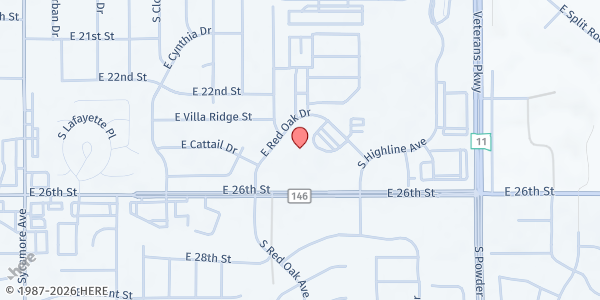 Map showing Rosa Parks Elementary at 5701 E Red Oak Dr., Sioux Falls, SD
