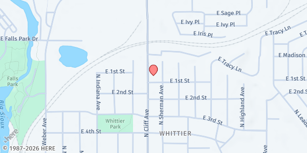 Map showing Sioux Falls Salvation Army at 900 N Cliff Ave, Sioux Falls, SD