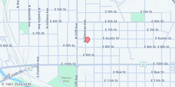 Map showing St Francis House at 210 N Sherman Ave, Sioux Falls, SD