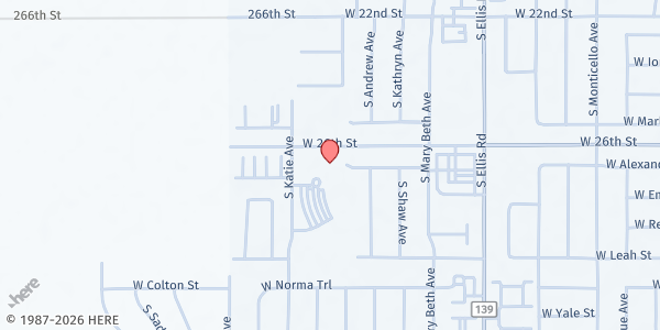 Map showing St. Katharine Drexel Parish Food Pantry at 1800 South Katie Avenue, Sioux Falls, SD