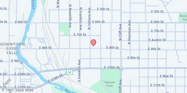 Map showing The Banquet - Sioux Falls at 900 E 8th St, Sioux Falls, SD