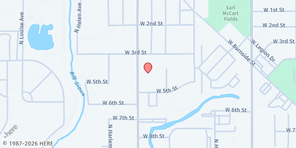 Map showing The Point is to Serve at 506 N Kiwanis Ave, Sioux Falls, SD