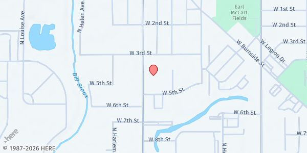 Map showing The Point Is To Serve Church at 506 N Kiwanis Ave, Sioux Falls, SD