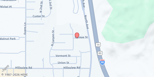 Map showing Spearfish Community Pantry at 131 Yankee St., Spearfish, SD