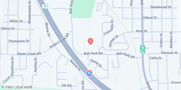 Map showing Sturgis Elementary at 1121 Ballpark Road, Sturgis, SD