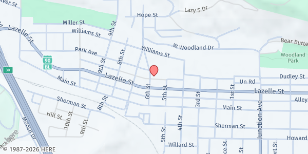 Map showing Sturgis Kiwanis Food Pantry at 801 6th Ave., Sturgis, SD