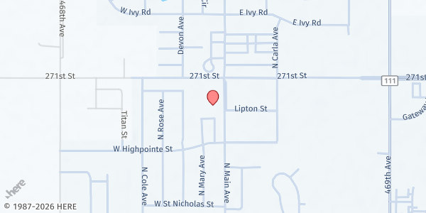 Map showing Risen Savior Lutheran Church at 1401 N Main Ave, Tea, SD