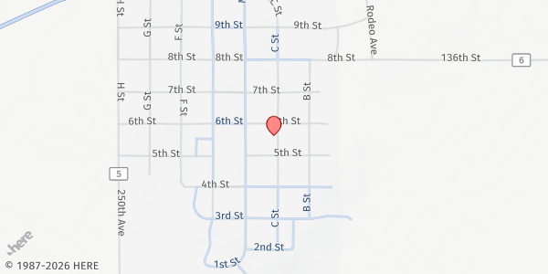 Map showing Timber Lake Apartments at 507 C St, Timber Lake, SD