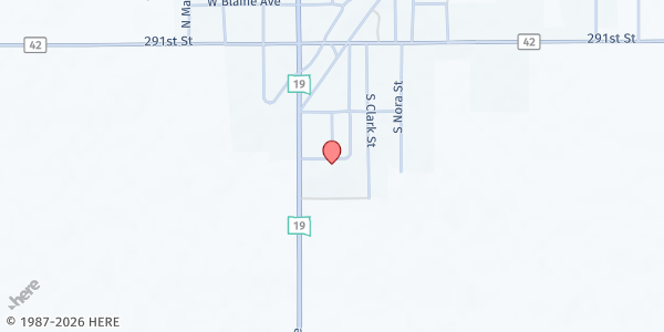 Map showing Our Savior Lutheran Church at 214 Harvey St, Viborg, SD