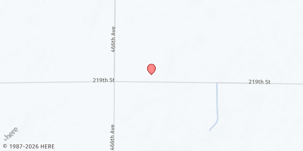 Map showing Lake Campbell Lutheran Church at 46610 219th St, Volga, SD