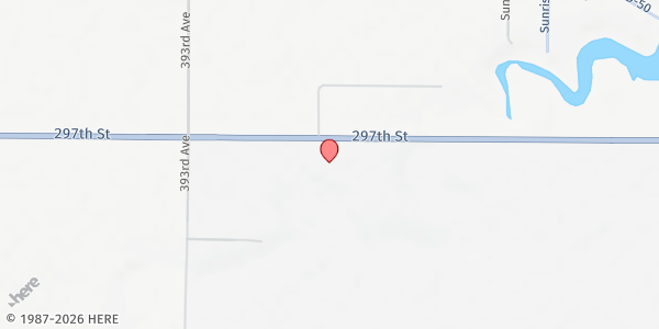 Map showing Wagner Community Church at 39331 SD-46, Wagner, SD