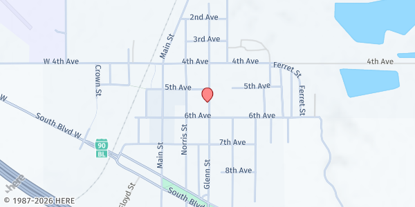 Map showing Wall Country Cupboard Food Pantry at 509 Glenn St., Wall, SD